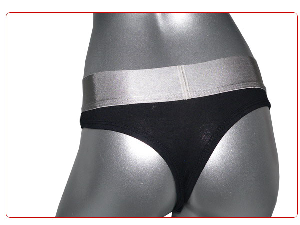 Calvin Klein Mujer Tanga Blateado Negro